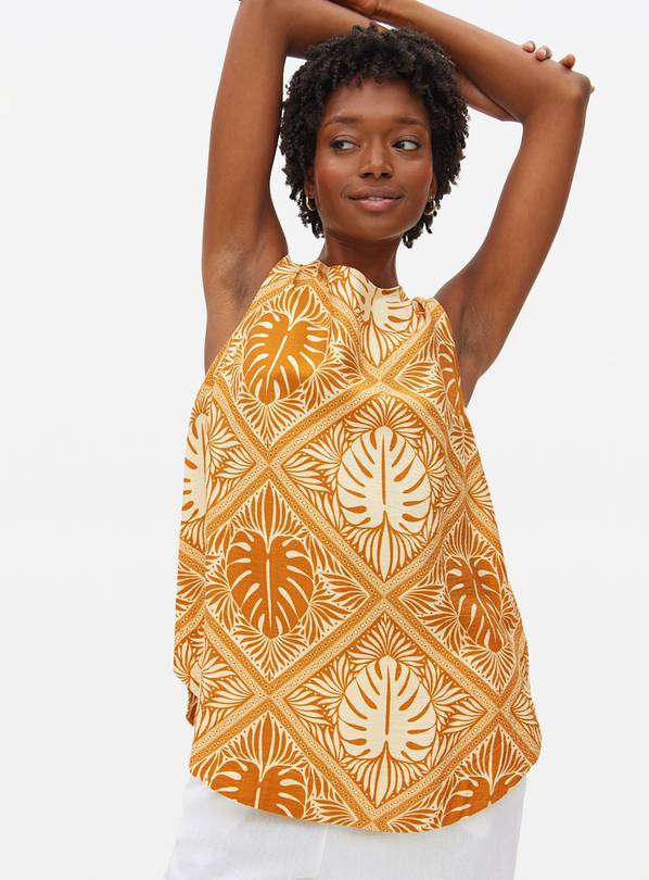 Orange Tile Print Sleeveless Co-ord Shell Top 20